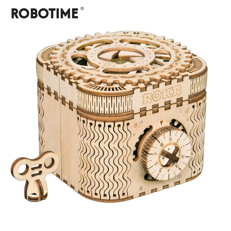 Robotime Creative DIY 3D Treasure Box&Calendar Wooden Puzzle Game Assembly Toy Gift for Children Teens Adult LK502