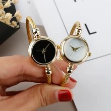 Роскошные золотые женские часы, уникальный Гладкий циферблат кварцевых часов, женские винтажные очаровательные браслеты, подарки, pulseira feminina