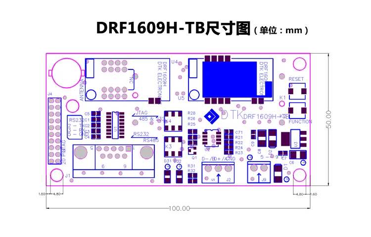 UART последовательный порт для RS232/RS485 шасси-адаптируемый модуль ZigBee DRF1609H