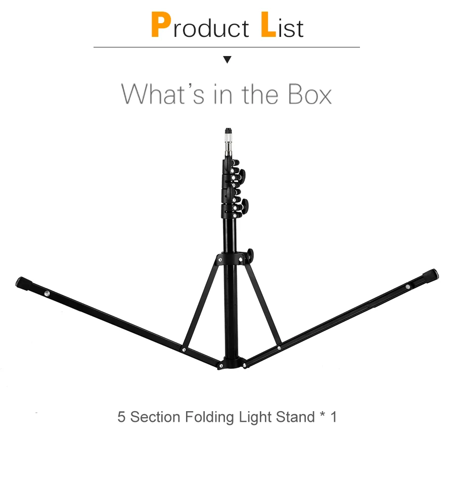 5-секционный 210 см 83 ''обратный ноги светильник стенд крутящийся складной штатив для фотостудии Аксессуары для фотостудии