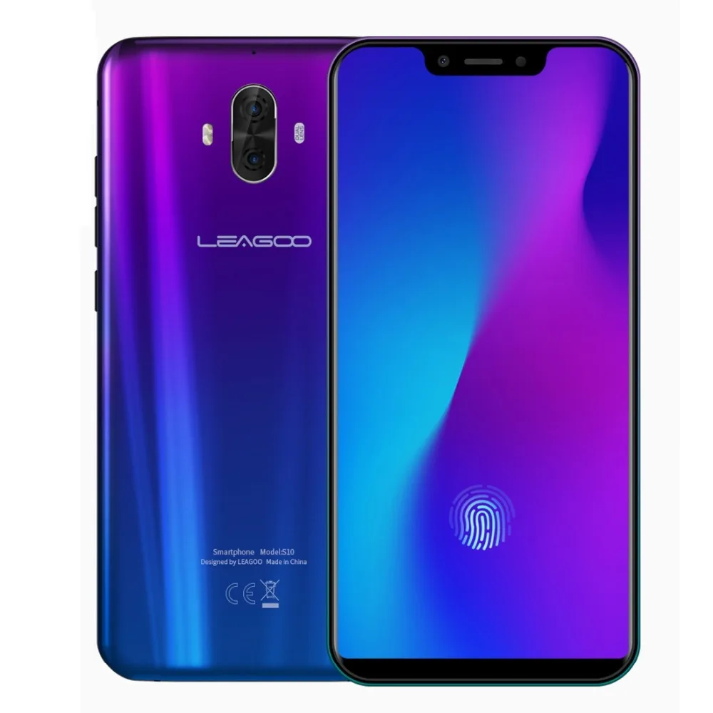 Смартфон LEAGOO S10 P60 6 ГБ + 128 5 45 дюймовый 19:9 U Notch 20 МП 21 мАч 9 В/2 А сканер отпечатка