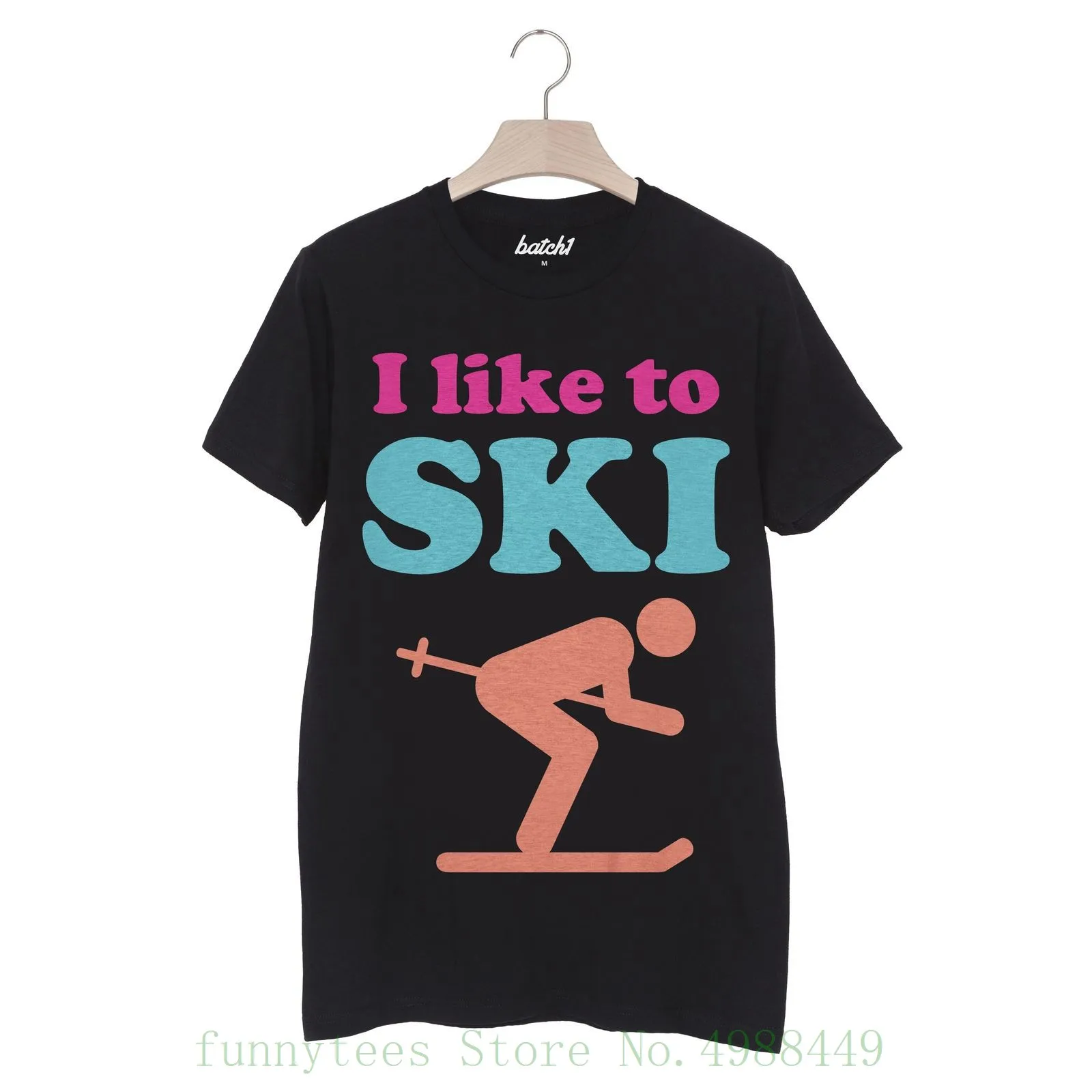 I Like To Skier Мужская Яркая футболка в стиле ретро для лыжников сноуборда слоган