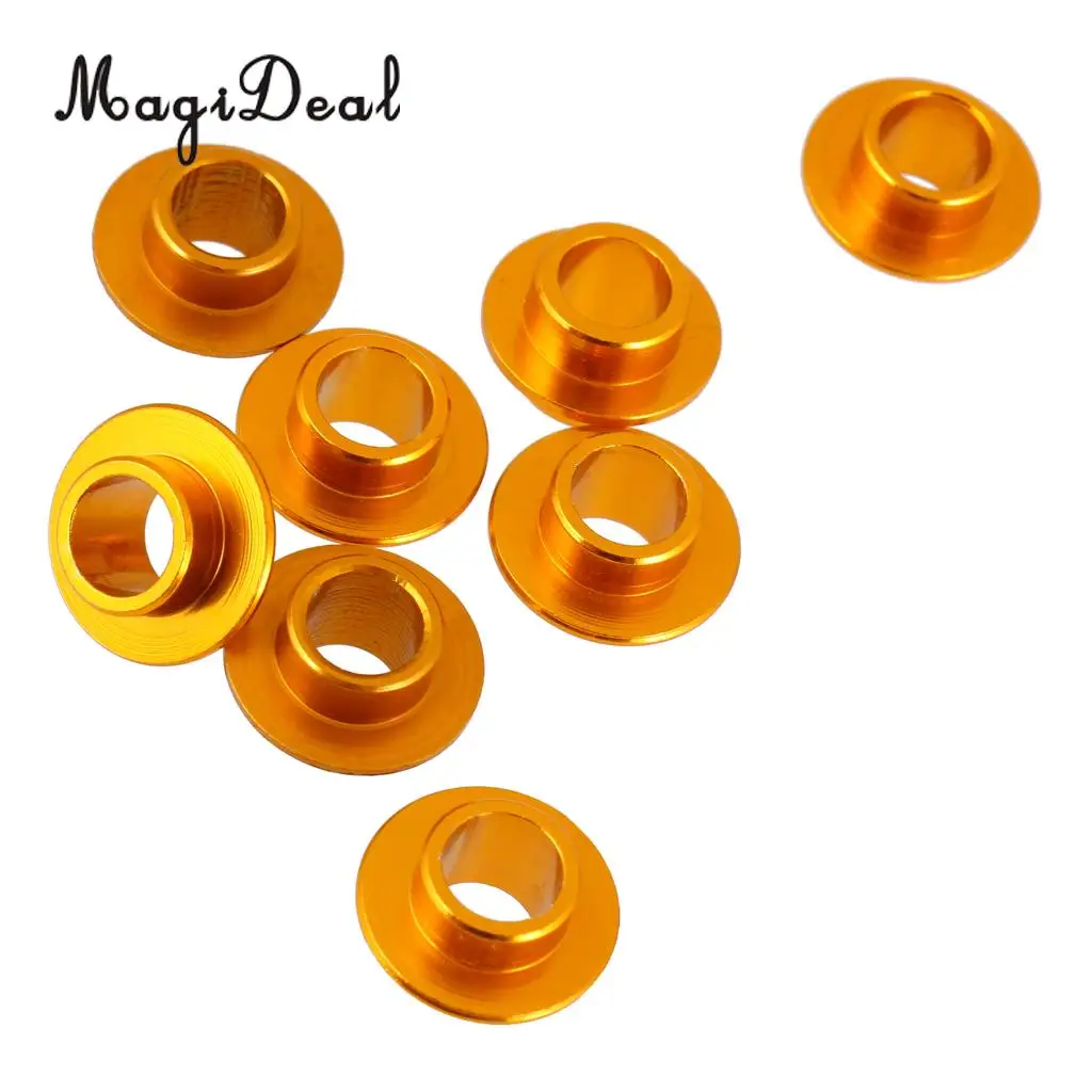MagiDeal 8 Pcs Aluminum Gold Skating Flying Spacer Bushing Inline Roller Skates Bearing Sleeve Set Roller Skateboard Scooter