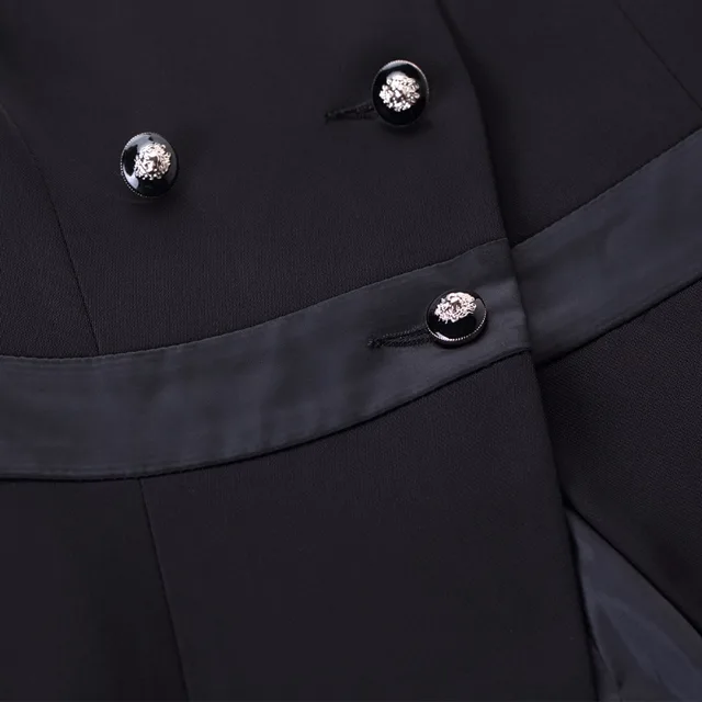 New black female formal pant suit for work S-4XL office uniform design blazer with trousers two piece set elegant trouser suits