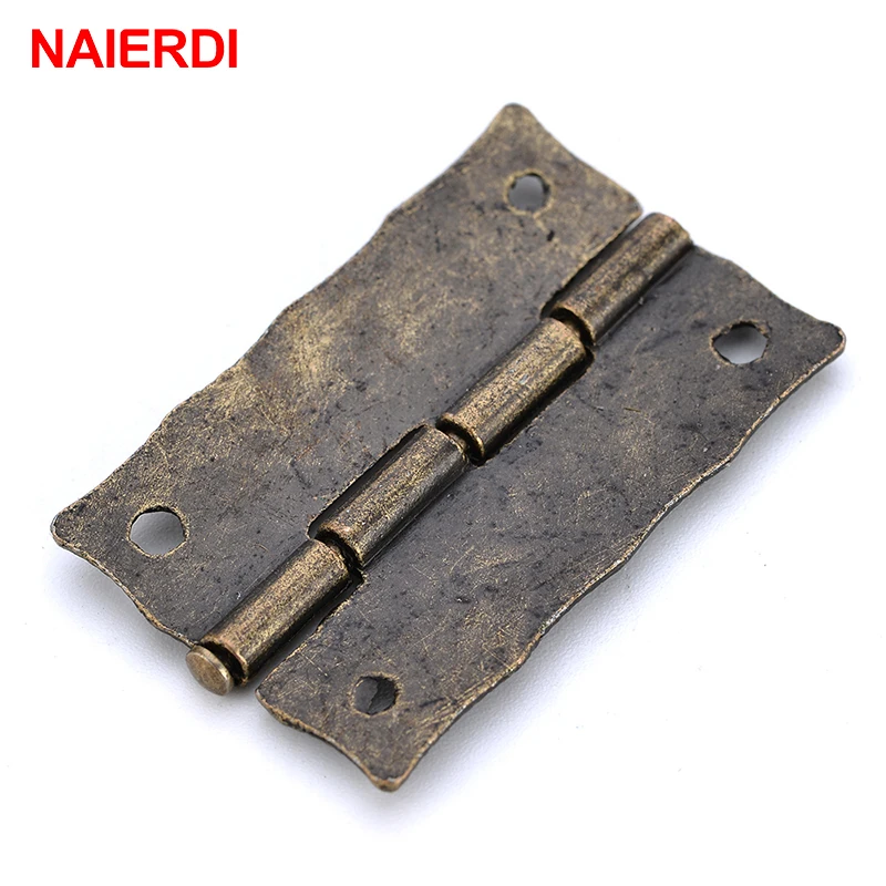 NAIERDI декоративные мини петля для ящика двери шкафа антикварные бронзовые петли
