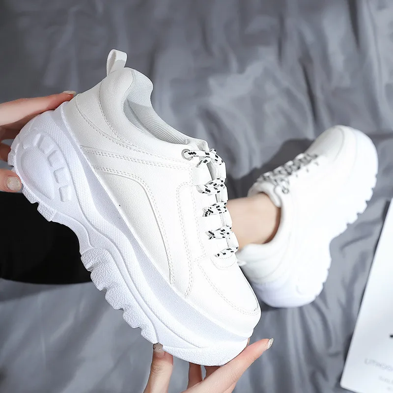 Женские кроссовки на платформе basket femme повседневные белые 4 5 см весна 2019|Туфли| |