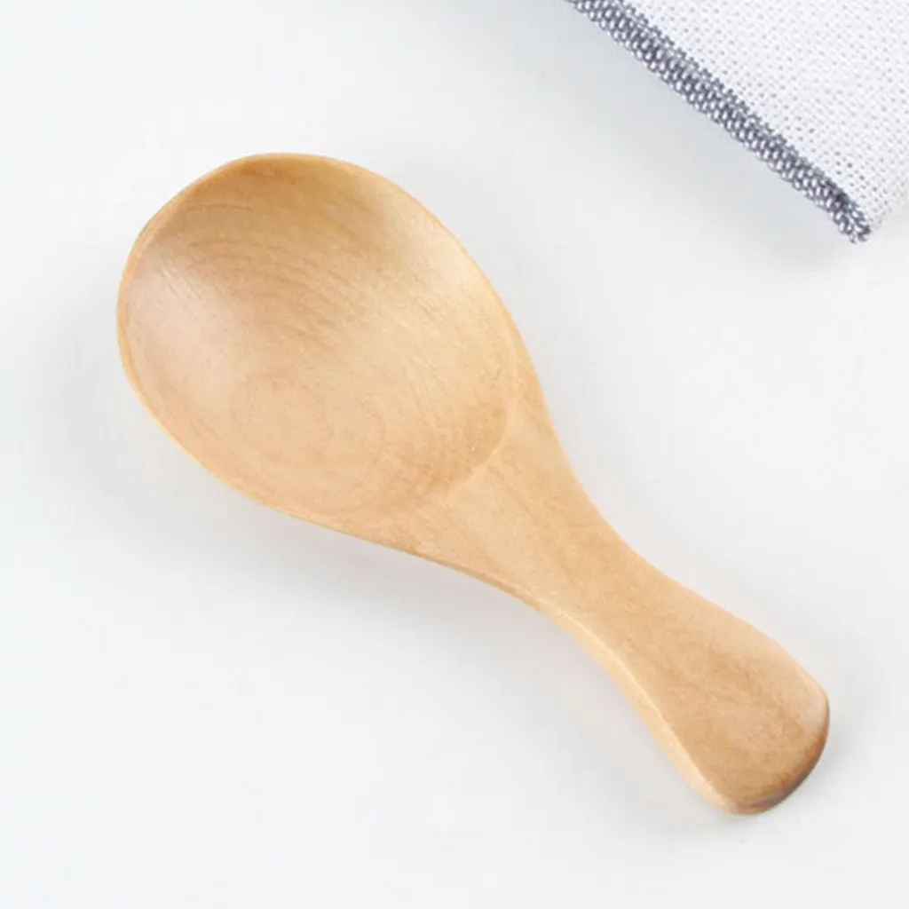 

New Small Wooden Coffee Spoon 1PC Tea Seasoning Powder Spoon 8X3.5cm Cooking Tools Kitchen Gadgets a715
