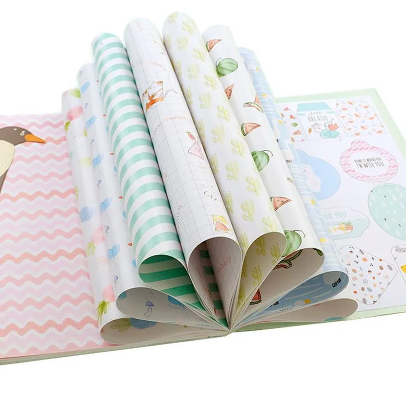 

Coloffice 1PC Color Pages Notebook Beautiful Floral Retro Print Book Cover Gift Scrapbooking Craft DIY Kids Gift Wrapping Paper
