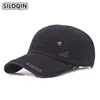 SILOQIN Men's 100% Cotton Material Baseball Caps Adjustable Size Male Bone Snapback Letter Big Eaves Visor Cap Brands Dad's Hat ► Photo 1/6