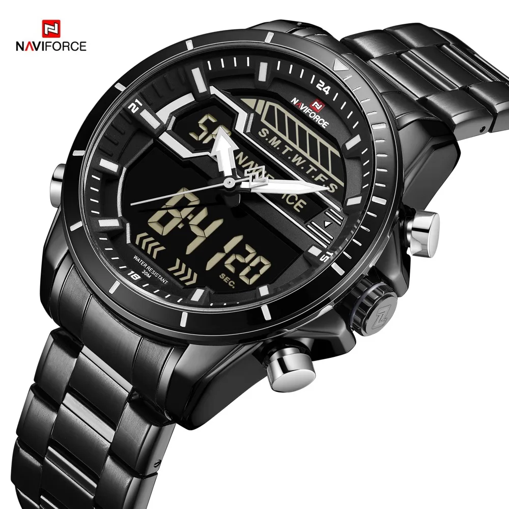 

NAVIFORCE Digital Men Watches Top Military Brand Wristwatch Men Auto Date Led Display Saat Waterproof Male Clock Sport Watch Men