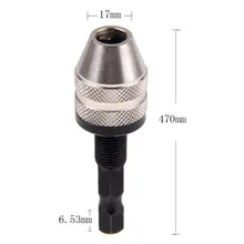 1pc 0.3-3.4mm Electric Screwdriver Drill Chuck Sliver&Black Drill Bit Chuck Hex Shank Adapter Converter Quick Change Chuck