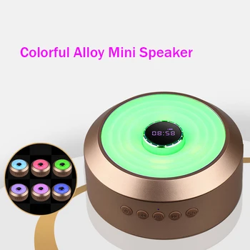 

Mini Bluetooth Clock Portable Speaker Bass Stereo Subwoofer Car Speakers Time Battery Display With Mic For Mobile Phone Computer