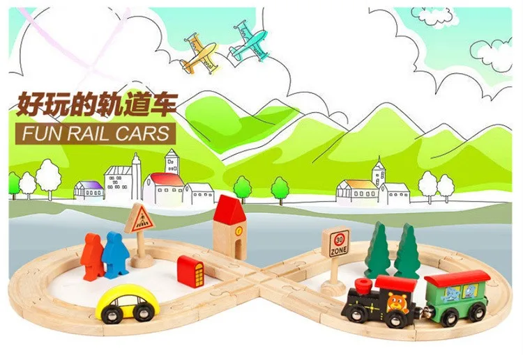 Danniqite Wooden Train Track Toys 3d Vehicle Blocks Elliptical Orbit Combination For Kids Learning And Educational Toys In Diecasts Toy Vehicles From Toys Hobbies On Aliexpress