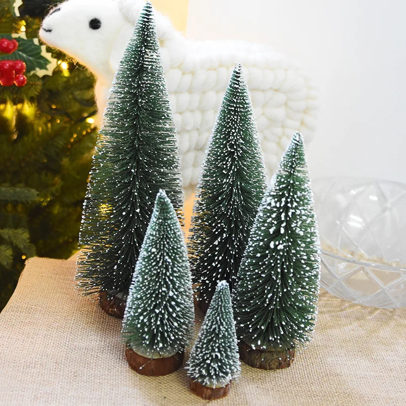 5 maten Mini Kerstboom Stok Wit Ceder Desktop Kleine Xmas Boom