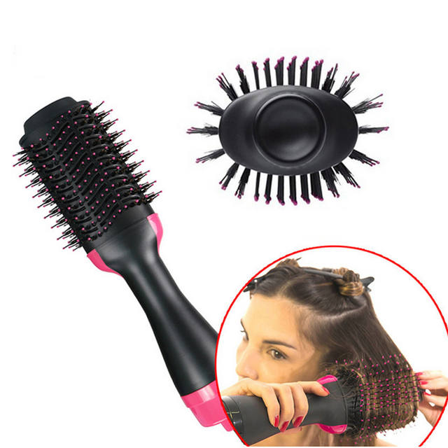 Dropshipping Electric Heating Comb Hair Straightener Curler Professional Salon One Step Dry/Wet Two Use Hair Dryer Massage Brush