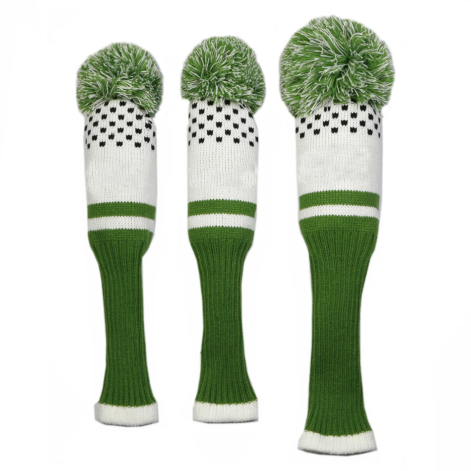 New Style 3pcs/set 3 color Stripe Kniting Golf Driver Wooden Head Covers Knit Wool 1 3 5 Fairway Protect Headcover New Style 3pcs/set 3 color Stripe Kniting Golf Driver Wooden Head Covers Knit Wool 1 3 5 Fairway Protect Headcover