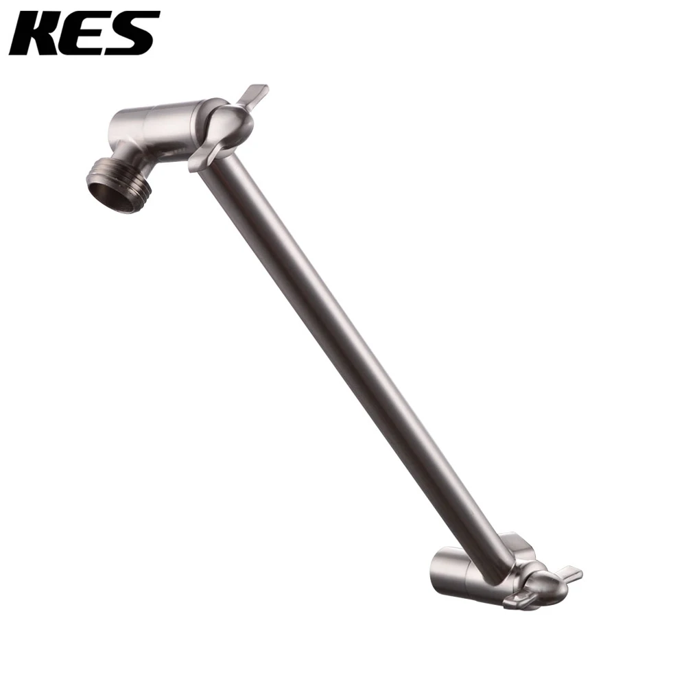 KES All BRASS Shower Extension Arm Adjustable Extender Showerhead
