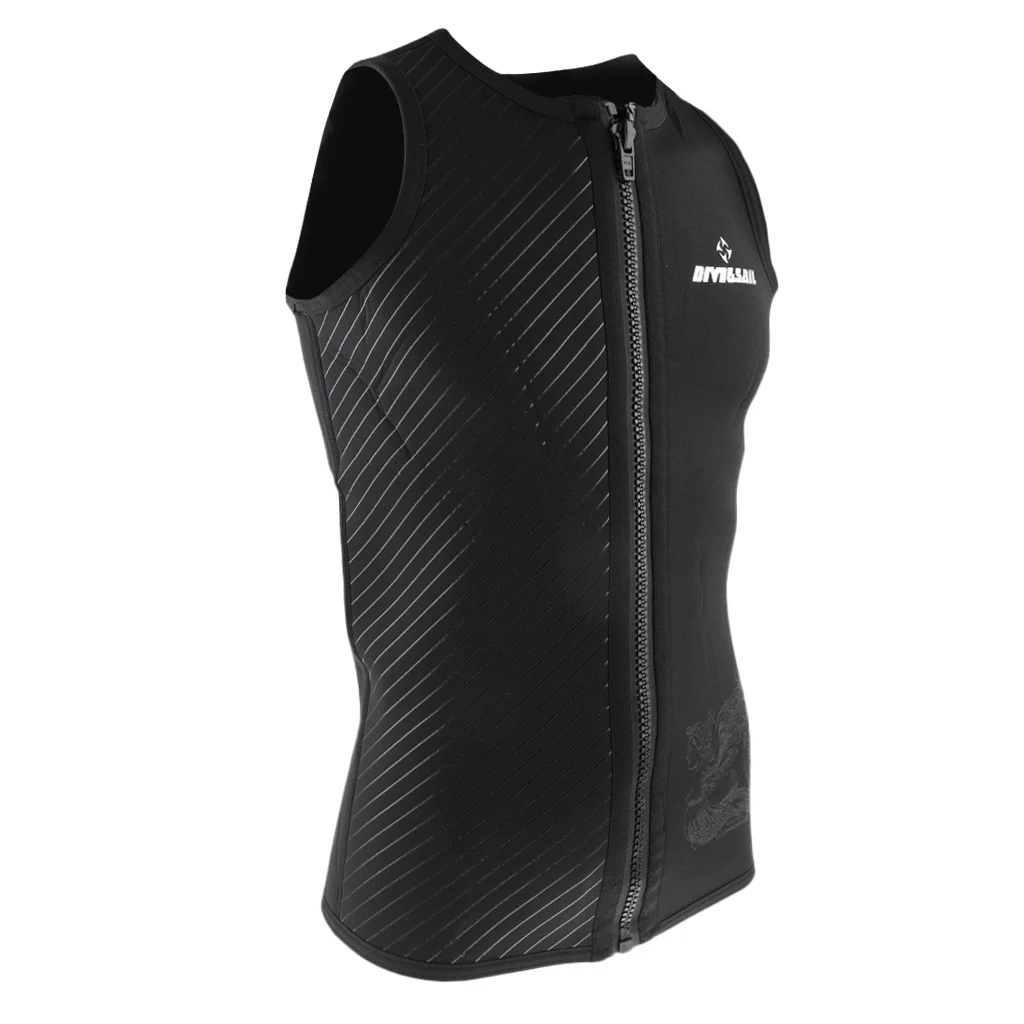 3mm Neoprene Mens Wetsuits Top Premium Sleeveless Wetsuit Jumpsuit Vest for Scuba Diving Surfing Snorkeling Black