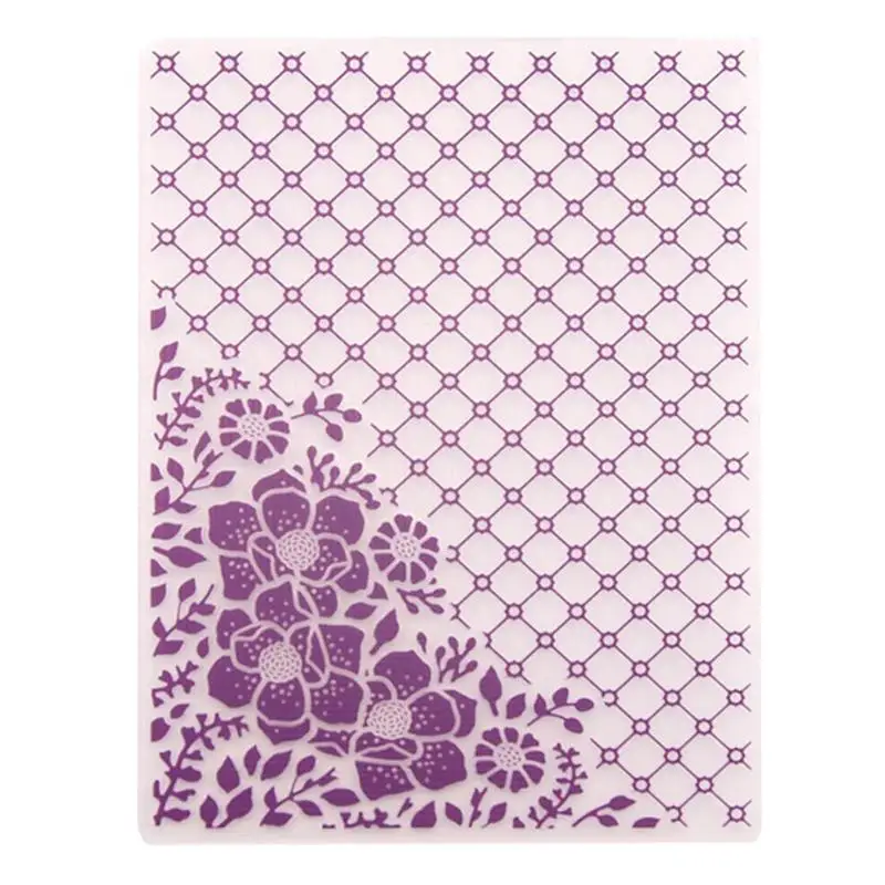 DIY Scrapbooking Plastic Embossing Folder Stencil for Photo Album Paper Cards Decorative Template Stamp Sheet - Color: Purple