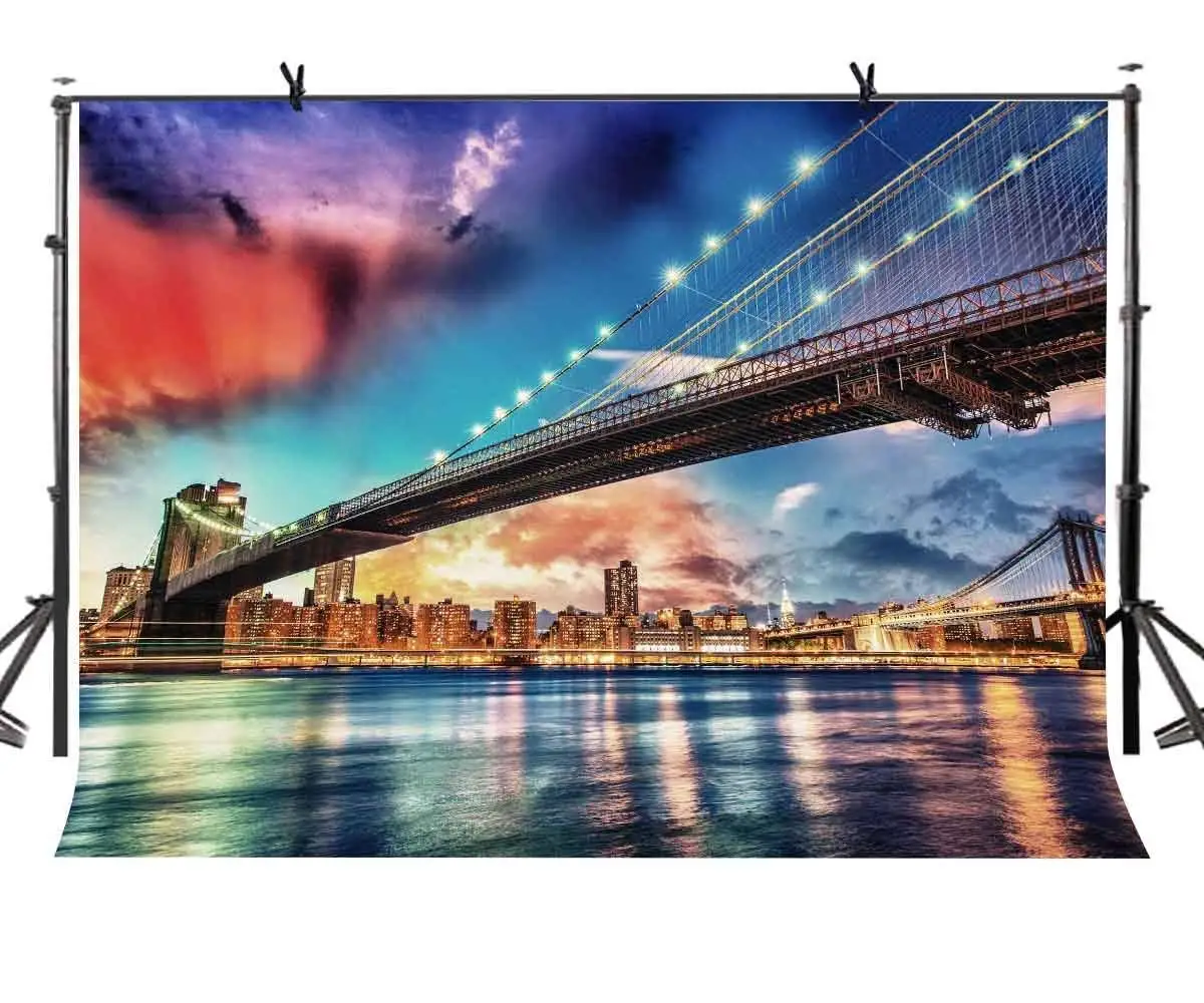 

150x220cm Brooklyn Bridge Backdrop World Famous Landscape Brooklyn Bridge Photography BackgroundPhoto Screen