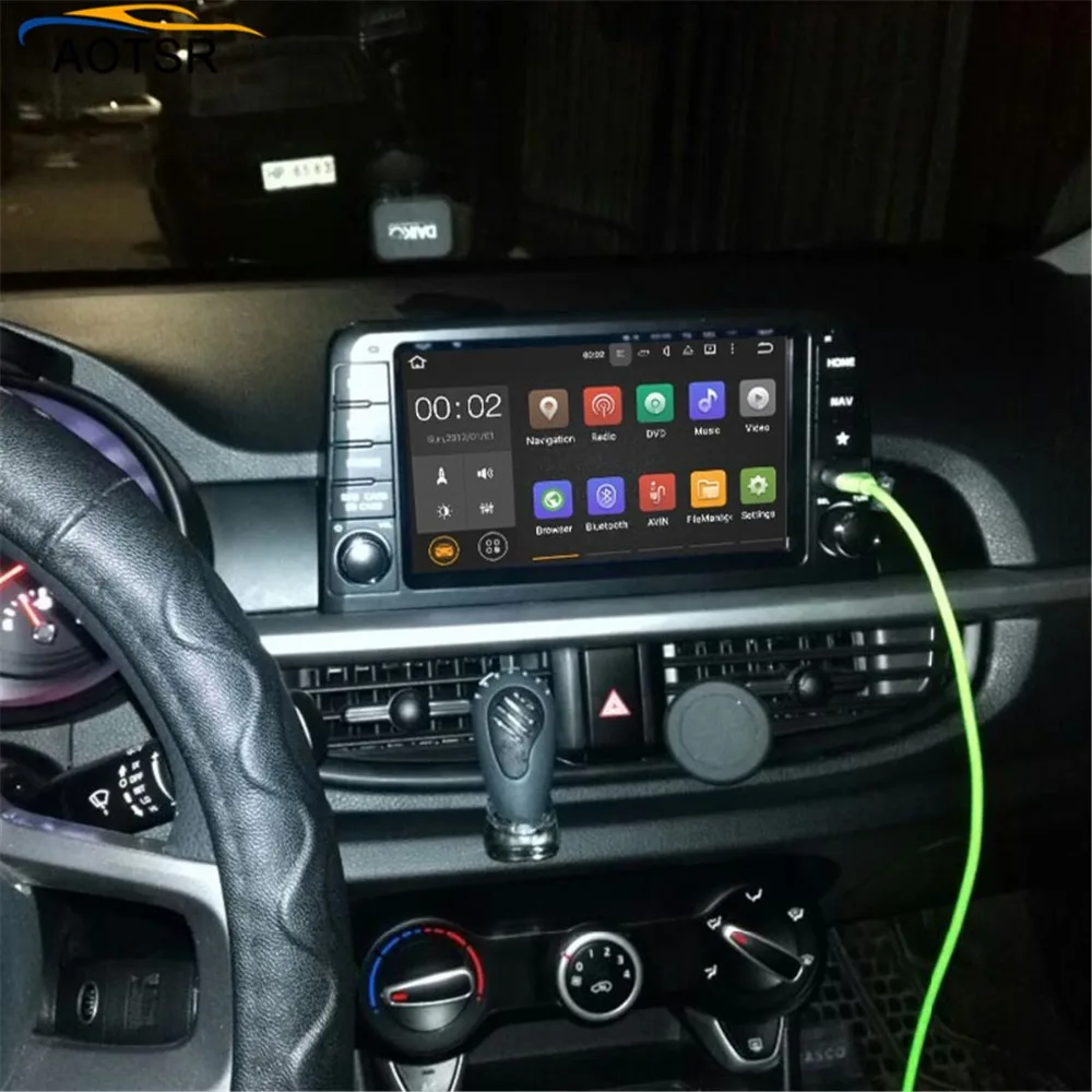 Discount 2Din Android 8.0 Car Radio stereo For KIA MORNING 2016 2017 2018 GPS Navi Multimedia Player Head Unit Wifi 4-Core with dvd 4+32G 1