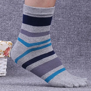 Мужские хлопковые носки с пальцами деловые Повседневные носки с пятью пальцами высококачественные дышащие дезодорант щиколотка носки - Цвет: light gray