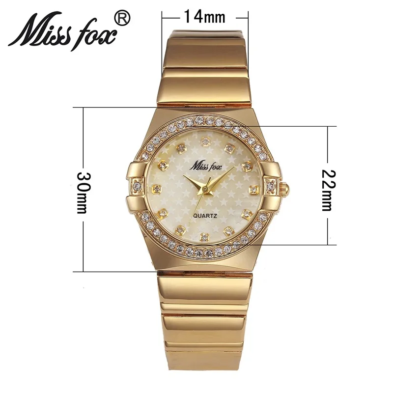 Бренд Miss Fox, высокое качество, роскошные часы, серебро, золото, для женщин, горный хрусталь, кристалл, кварцевые часы, дамский браслет, платье, наручные часы