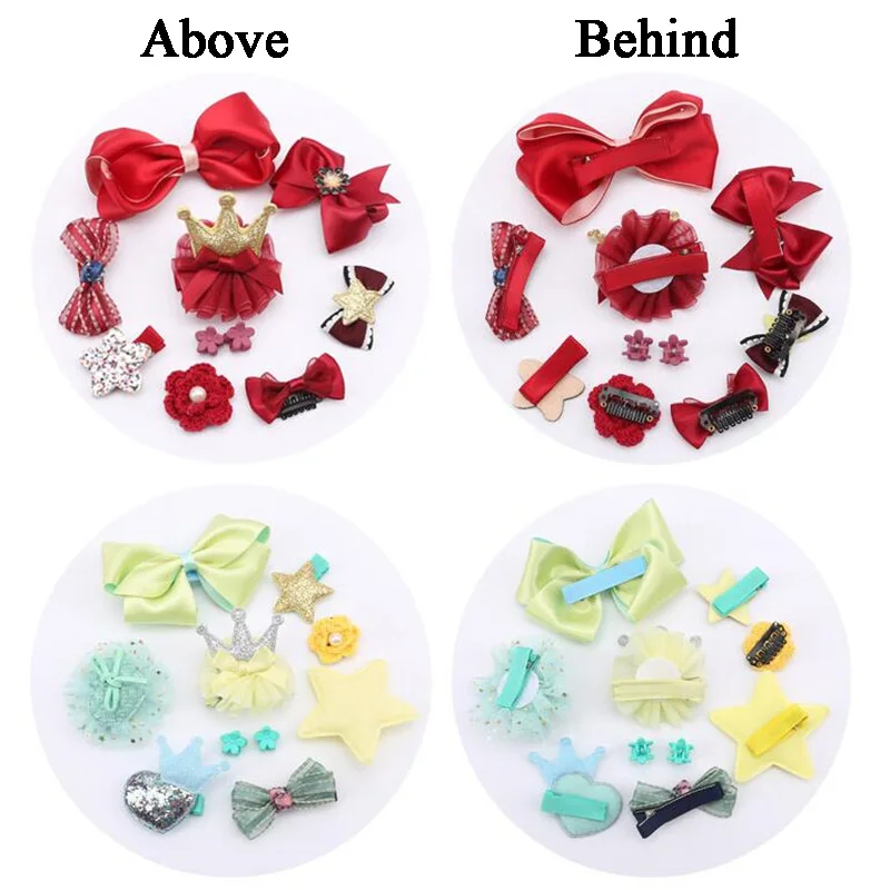 10Pcs/Set New Girls Hair Accessories Cute Gift Box Flower Hair Clip Hair Bows Bunny Hairclip Star Barrette Pearl Heart Headdress