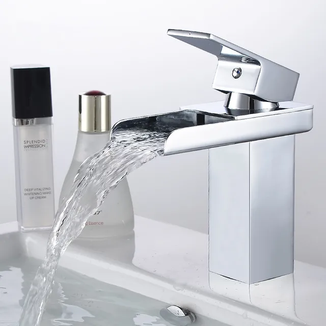 Polished Chrome Br Waterfall Bathroom Basin Faucet Square Vanity Polished Chrome Br Waterfall Bathroom Basin Faucet Square Vanity Sink Mixer Tap With Hose Free S