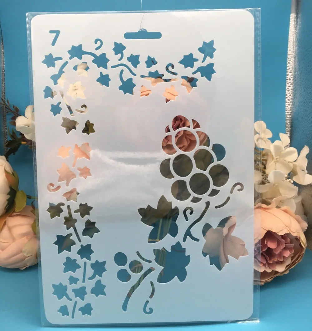 27cm Grape Fruit DIY Craft Layering Stencils Painting Scrapbooking Stamping Embossing Album Paper Card Template | Дом и сад