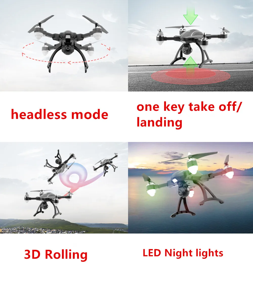 52 см Большой размер складной Радиоуправляемый Дрон Квадрокоптер 720 P wifi FPV HD камера Altitue парящий авто возврат 3D рулон траектория Fly