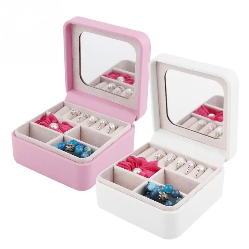 Jewelry Leather Storage Organizer Portable Travel Jewelry Case Gift Box 2Colors Lady Portable jewelry box Jewelry Leather Storage Organizer Portable Travel Jewelry Case Gift Box 2Colors Lady Portable jewelry box