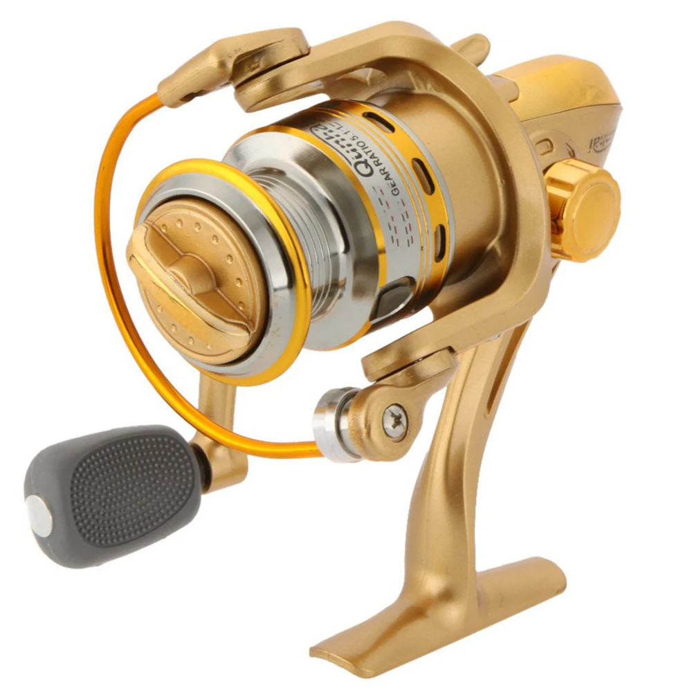 

8 Pack 8 Ball Bearings Left/Right Interchangeable Collapsible Handle Fishing Wheel Spinning Reel Gold