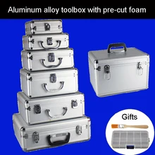 Алюминиевый сплав ящик для инструментов чехол для инструментов оборудование коробка для файлов косметический кейс алюминиевый чехол ящик для инструментов с губкой