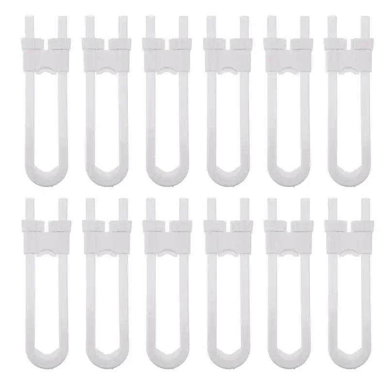 12pcs 1 комплект u-образный замок для безопасности ребенка шкаф для шкафа двери защелки для ребенка безопасный практичный маленький материал для семьи - Цвет: 12pcs