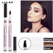 

LULAA Eyebrow Pencil Waterproof Fork Tip Eyebrow Tattoo Pen 4 Head Fine Sketch Liquid Eyebrow Enhancer Dye Tint Pen