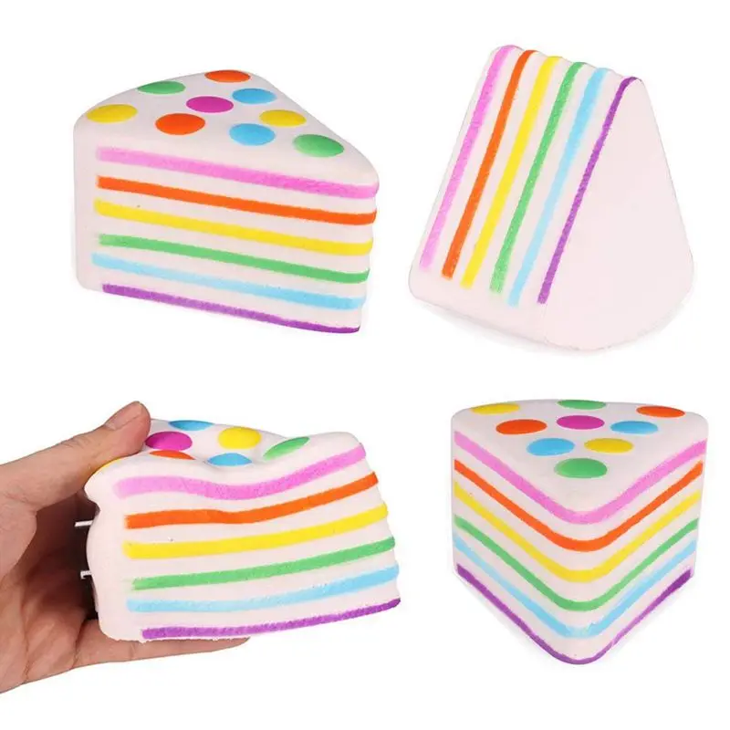 Kawaii Jumbo коврик с запоминанием формы мороженое конус молочный ящик Радужный торт талисманы снятие стресса игрушки подушки для рук украшения