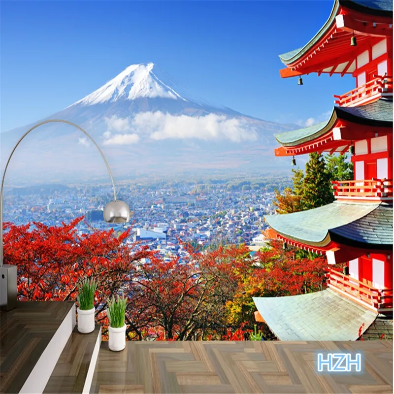 photo-wallpaper-Fuji-Japanese-flag-landscape-modern-living-room-bedroom-TV-wall-entrance-wall-mural-wall