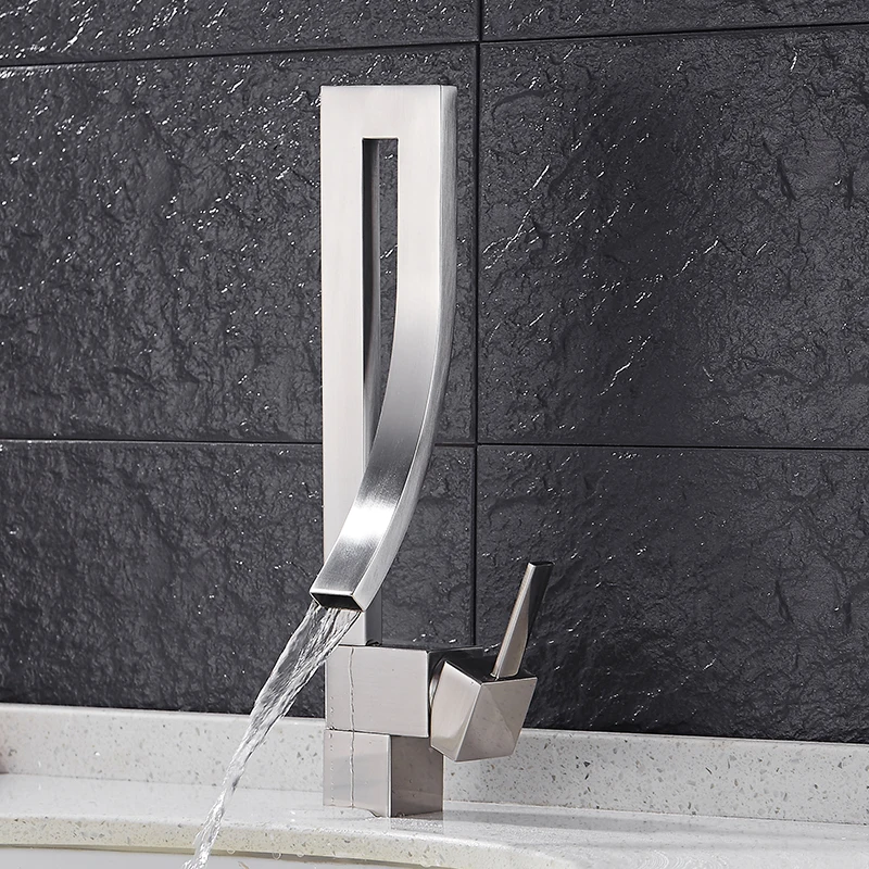 Kaufen Becken Armaturen Chrome Messing Platz Hohes Waschbecken Wasserhahn Einzigen Griff Deck Montiert Wc Heißer Und Kalter Mischer Wasserhahn 9060