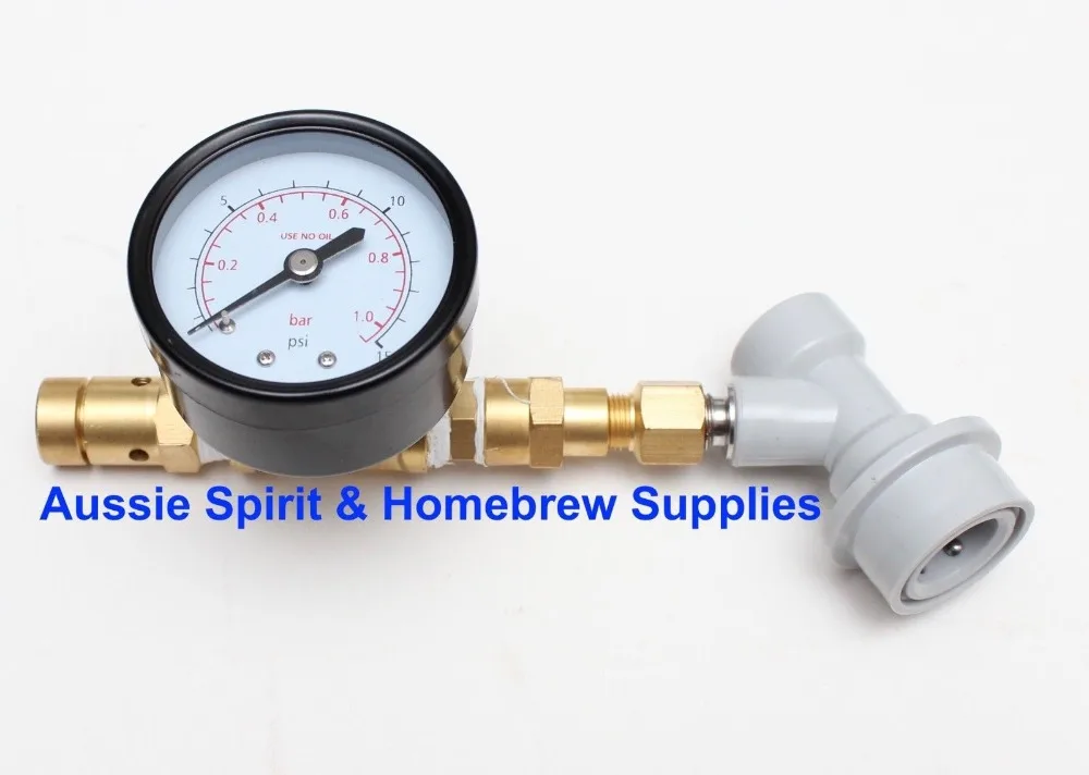 

co2 charger Pressure Relief Valve with Gauge, 0~15 psi Pressure valve With Threaded Gas Ball Lock For Beer brew Keg CO2 Charger