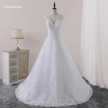 yiwumensa Vestido de novias Lace A Line Vintage wedding dresses sleeveless wedding dress 2017 Sexy Bridal gown robe de mariee