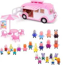 Свинка Пеппа Джордж игрушки автомобиль обеденный автомобиль набор фигурка оригинальный аниме игрушки для детей мультфильм игрушки для