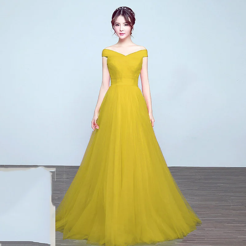 light yellow 61 Это Yiiya Элегантные платья невесты длинное свадебное платье плюс размер Королевский синий платье невесты Тюль халат Soiree DSYA003 - Цвет: light yellow 61