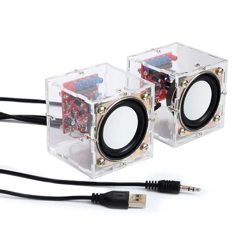 Mini 3W Speaker Box DIY Kit With Transparent Shell Computer Audio Electronic Components