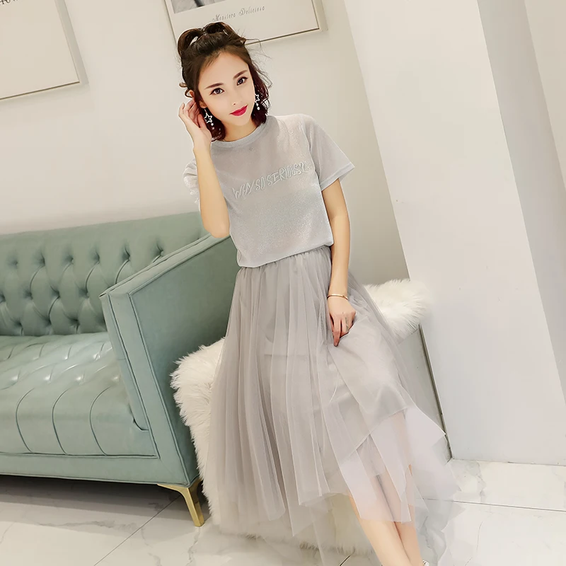 

Mother Daughter Clothing Summer A Line Long Top Shirt Skirt 2019 Elegant Mom Daughter Set Clothing Happy Family Matching Outfits