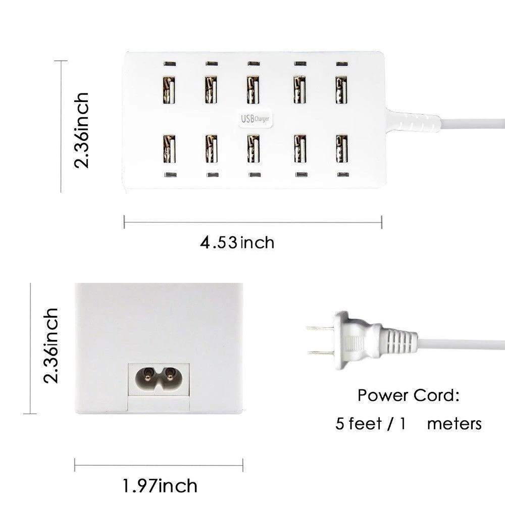 Cargador usb несколько USB зарядное устройство адаптер интеллектуальная USB Настольная зарядка 10 портов мульти зарядное устройство для samsung huawei