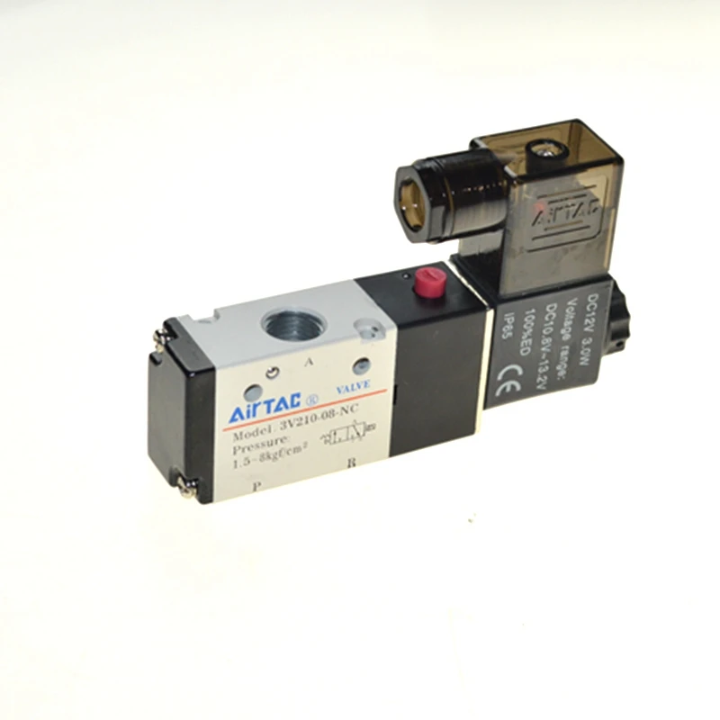 Fevas AC110V 3V210-08 3 Way 2 Position 1/4 Pneumatic Solenoid Valve Alumium Body Fevas AC110V 3V210-08 3 Way 2 Position 1/4 Pneumatic Solenoid Valve Alumium Body