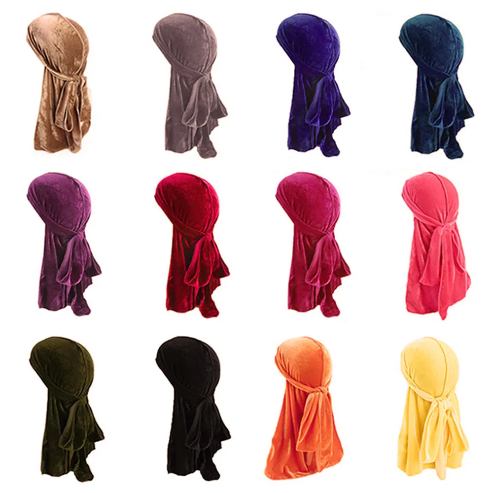 Wholesale Durags Solid Color Velvet Durag Men Breathable Soft Women Chemo Cap on 0 ...