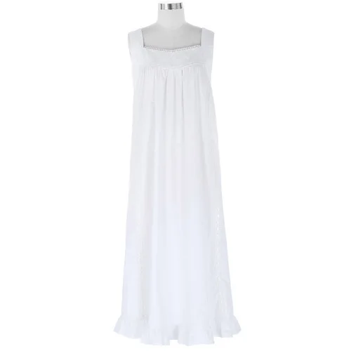 Vintage Sexy Sleepwear Women Cotton Medieval Nightgown Victorian White ...