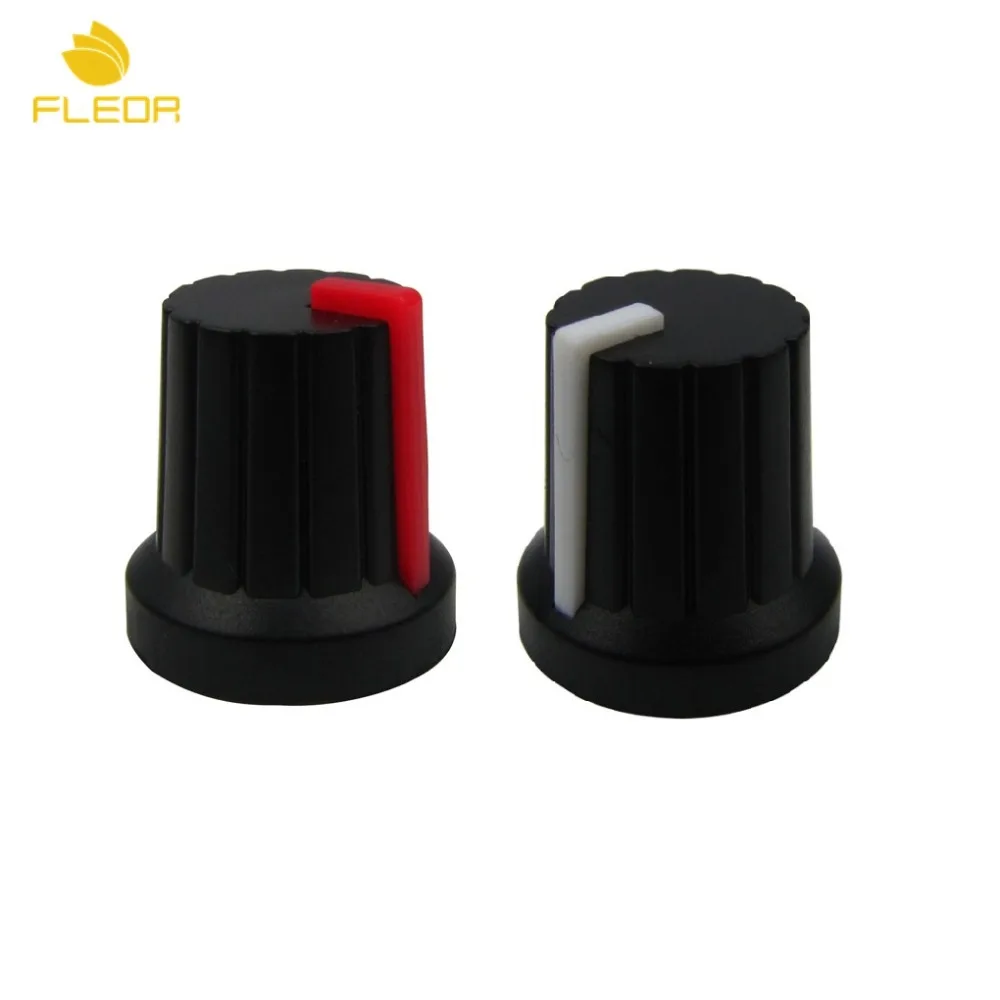 FLEOR 4 шт Белый/Красный Точка Пластиковая педаль эффектов для электрогитары ручки